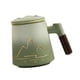 thumbnail image 5 of Taza de té de cerámica, taza de beber por la mañana, con tapa de café Taza de leche de té, taza de café para la tienda de bebidas Hotel Verde degradado, 5 of 8