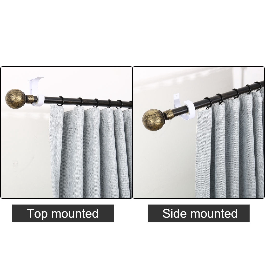 Unique Bargains Window Drapery Ceiling Hanging Holder Wall Curtain Rod Bracket Set of 2