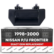 TRUBUILT1 AUTOMOTIVE Tailgate Handle Assembly - Compatible with 1998-2000 Nissan Frontier, 1986-1994 Nissan D21, 1995-1997 Nissan Pickup - Textured Black, Plastic - OEM 9060601G01, 906068Z360, 77057