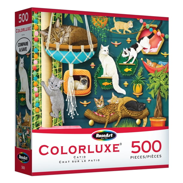 RoseArt Colorluxe 500-Piece Catio Adult Interlocking Puzzle