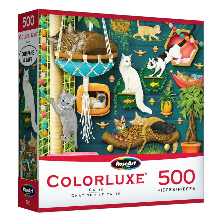 RoseArt Colorluxe 500-Piece Catio Adult Interlocking Puzzle