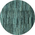 thumbnail image 1 of Ahgly Company Machine Washable Indoor Round Abstract Light Blue Modern Area Rugs, 3' Round, 1 of 4