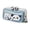 Blue, variant on Lksixu Cute Panda Pencil Case Set, 4 Compartments Canvas Pencil Pouch with Panda Plush Doll Sticky Note and Pendants, Large Capacity Stationery Organizer Zipper Pen Bag Office Supplies