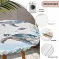 thumbnail image 5 of Sea Turtle Coastal Round Fitted Tablecloth with Elastic Edge, Waterproof Table Cloth Table Cover for 36"-44" Tables, Summer Beach Coral Ocean Blue Nautical Tablecloths for Dining Picnic Outdoor, 5 of 9