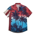 thumbnail image 5 of Youpwaven Men's USA 250th Anniversary Hawaiian Shirt, Patriotic American Flag & Palm Tree Graphic Short Sleeve Button Down, Summer Independence Day Tropical Top M-3XL, 5 of 6