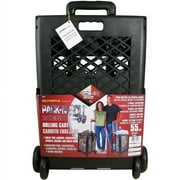 Olympia Tools Pack n Roll Utility Rolling Cart، سعة 55 رطلاً، أسود