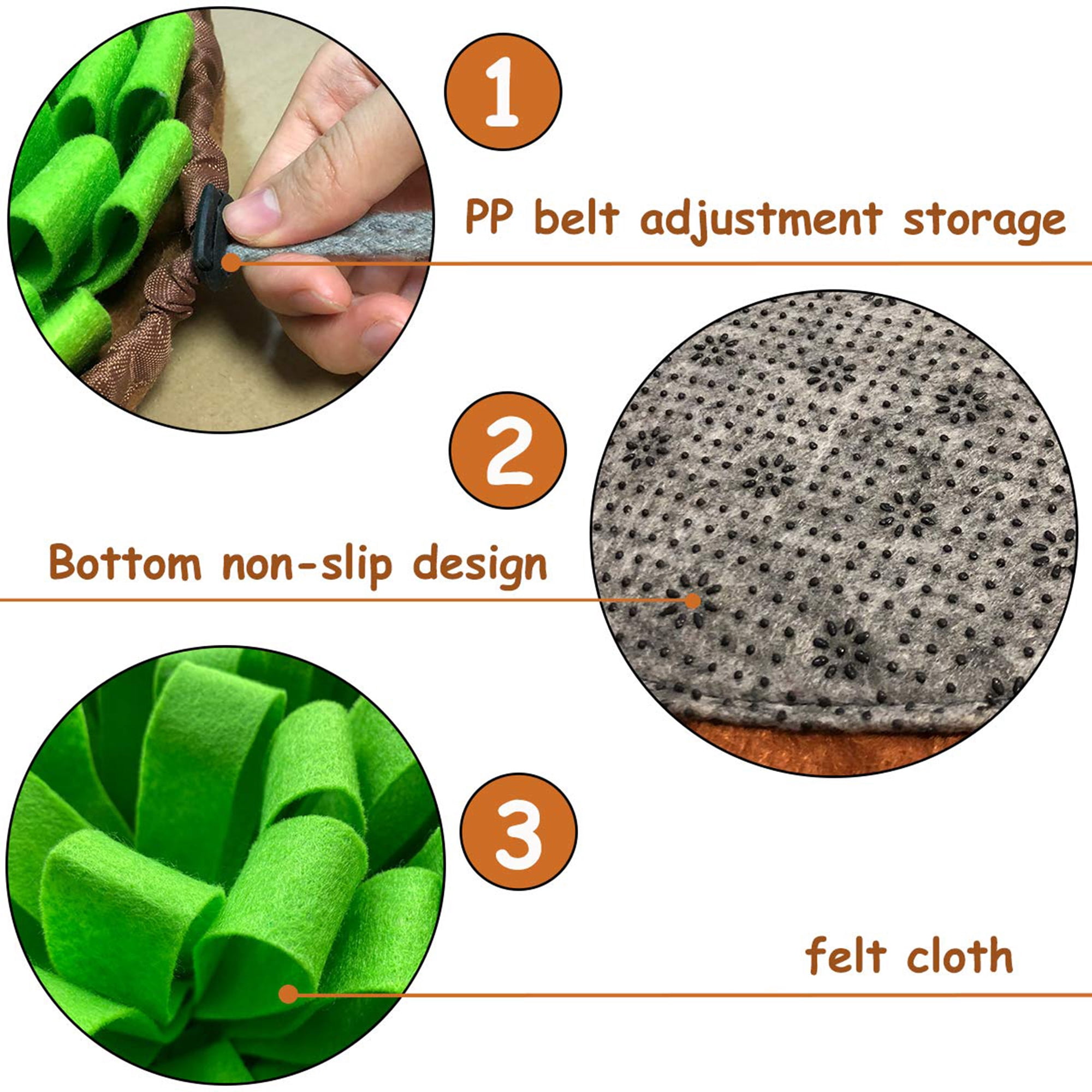 Pet Snuffle Mat: Interactive puzzle toy for dogs/cats/rabbits/guinea pigs. Slow feeder, mental stimulator, stress relief. Portable for indoor/outdoor use. Green.