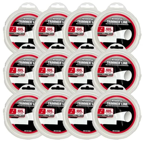Arnold Economy Line 30 ft x .105 in Residential Round Universal Trimmer Line for Weedeater | Replacement for DWO1DT801, DWO1DT802, DWO1DT915 and More | Weed Eater String | 12 Pack