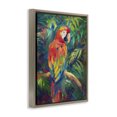 thumbnail image 3 of Stupell Industries Bohemian Jungle Macaw on Branch Brown Floating Frame Canvas Art, 17 x 21, by Ramona Murdock, 3 of 8