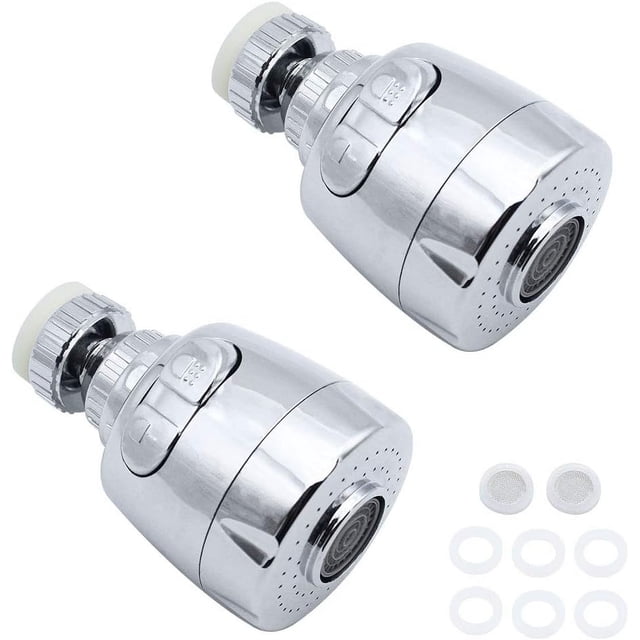Splash-Free Kitchen Experience: Swivel Faucet Sprayer Attachment, 360° Rotating Design, Save Energy, Corrosion-Resistant, Includes Adapter for Easy Installation, 2 Pieces
