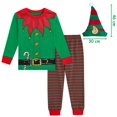 thumbnail image 1 of Pijamas de Navidad para niños, niñas, elfo, Papá Noel, ropa de dormir para niños pequeños, Navidad con sombrero, ropa de dormir, regalo de Año Nuevo, ropa de 2 a 14 años, 1 of 4