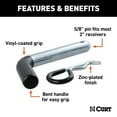 thumbnail image 2 of CURT 21510 Class III/IV Coated Grip 5/8" Hitch Pin, 15000 lb, 5 in Length, 5/8 in Diameter, Zinc, 2 of 5