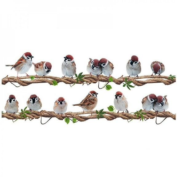Big Clearance! Colorful Birds Wall Stickers Peel and Stick Wallpaper Removable Birds Wall Decals Watercolor Art Decor