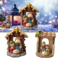 thumbnail image 7 of Holy Family Nativity Figurine Jesus Manger Scene Statue Miniature Mary Joseph Sculpture 3inch Mini Little People Figure Ornament for Holiday Party Home Tabletop Decor, 7 of 7