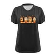 thumbnail image 4 of WREESH Womens Plus Size Tops Fashion Short Sleeve V Neck T Shirts Ice Cream Graphic Tees Thanksgiving Gift Tee Tops Dark Gray, 4 of 5