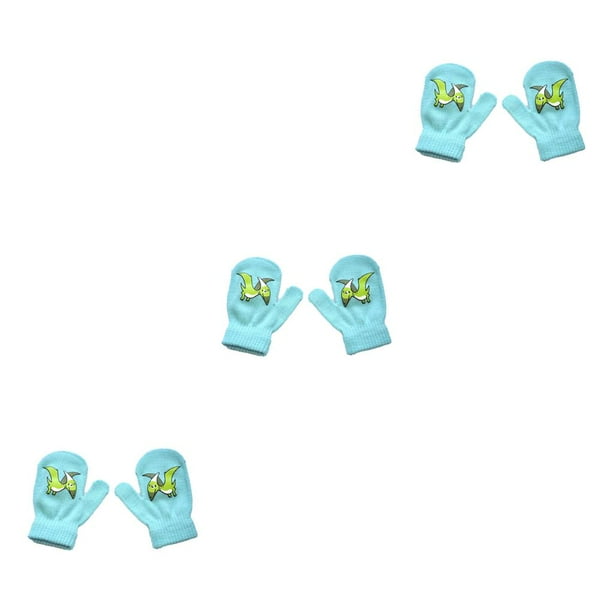 Jumpingount 1 par de manoplas para niños, accesorios de ropa para niños y niñas, manopla para exteriores con patrón de dinosaurio, manopla de punto para Type1 NO1 Jumpingount CBP337100