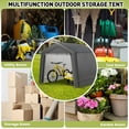 thumbnail image 7 of Telyswee Outdoor Storage Shed, Portable Shed, Heavy Duty Waterproof Carport with Roll-up Zipper Doors for Motorcycle, Bike, Gardening Tools, 7 of 7