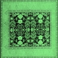 thumbnail image 1 of Ahgly Company Indoor Square Oriental Emerald Green Industrial Area Rugs, 6' Square, 1 of 4