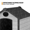 thumbnail image 4 of ZYJOYY 46" Large Outdoor Dog House, Durable Waterproof Plastic Dog House for XXL Large Dogs, Indoor & Outdoor Dog Kennel with Raised Floor (Cement Gray, 46"L x 40"W x 40"H), 4 of 10