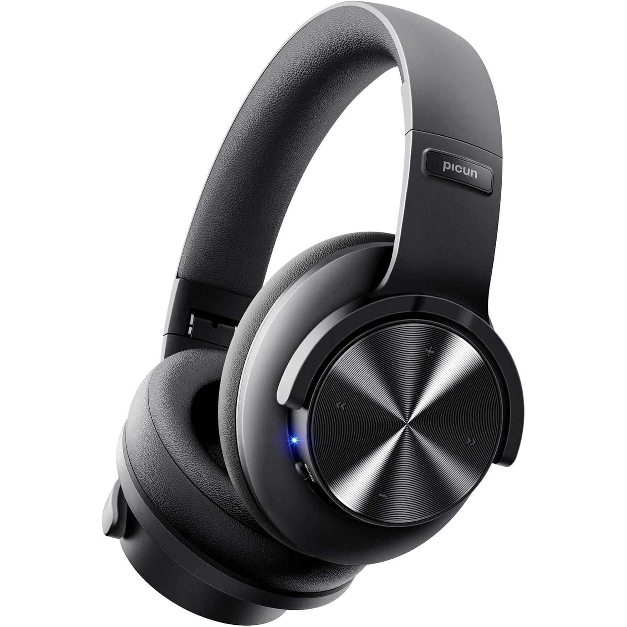 Picun B8 Bluetooth Headphones, 120 Hours Headphone Wireless Bluetooth, Hands-Free Calls, 3EQ & Game Mode, Foldable Headphones Over Ear for Travel Home Office Cellphone PC Black