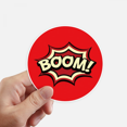 thumbnail image 1 of Boom Dialog Fire Sticker Round 4inch Wall Suitcase Laptop Decal 8pcs, 1 of 1