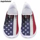 thumbnail image 1 of Zapatos casuales con estampado de bandera estadounidense y arte de moda de Doginthehole para damas, zapatos planos de moda, zapatos cómodos para caminar al aire libre, 1 of 5