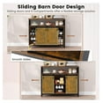 thumbnail image 6 of Buffet Sideboard Cabinet, Farmhouse Coffee Bar with Barn Door, Kitchen Storage Rustic Brown + Black, 6 of 9