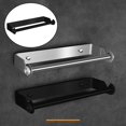 thumbnail image 2 of Paper Towel Holder Wall Mount Toilet Roll Paper Towel Hanger Rack Black, 2 of 9