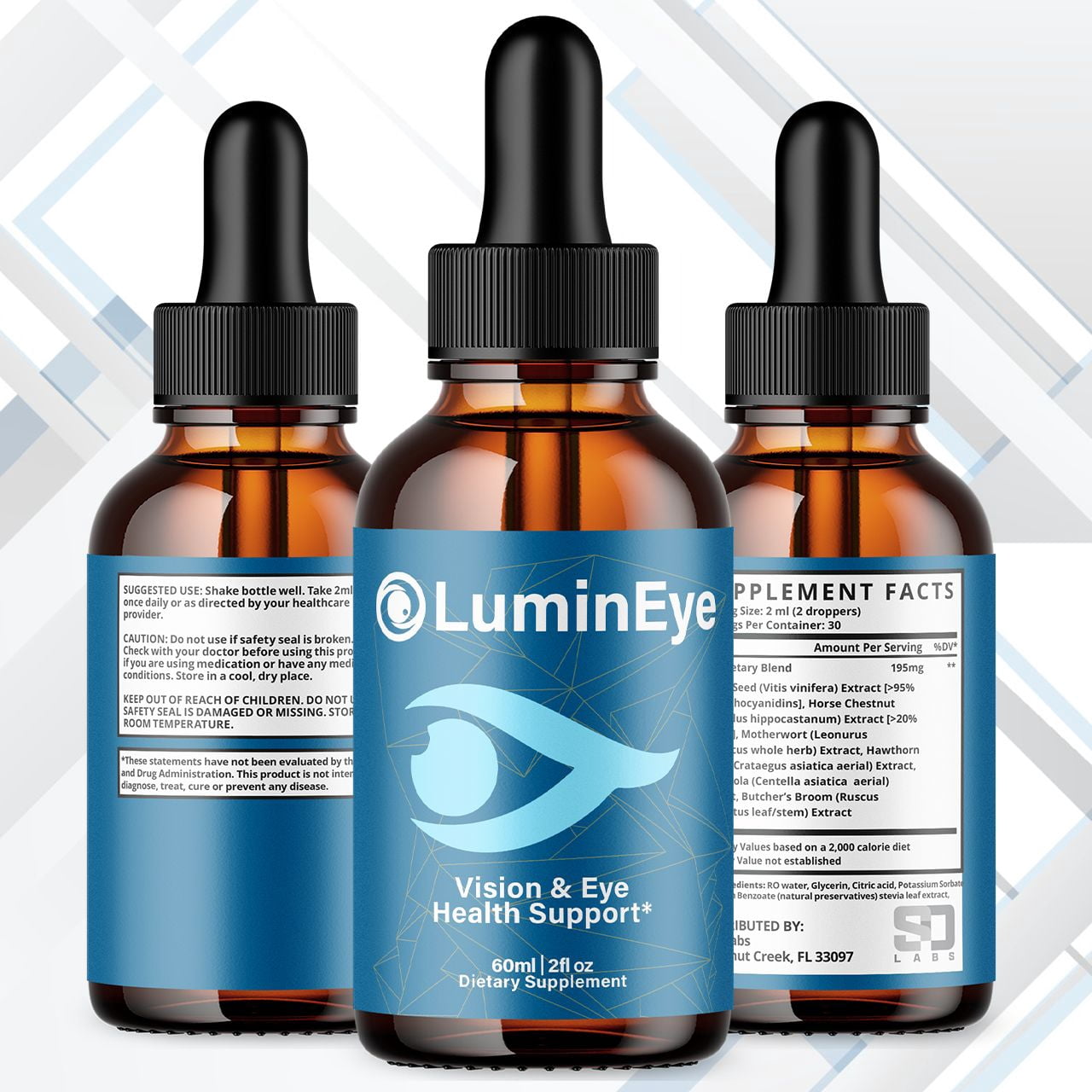 LuminEye Vision Support Drops Advanced Formula Eye Health Supplement Lumin Eye 60 Servings