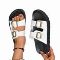 thumbnail image 2 of Barefoot Sandals for Women Chunky Cork Sandals with Adjustable Straps Comfortable Platform Sandals for Women Retro Slip on Shoes for Casual Vacation Outdoor Beach Wear (White,38), 2 of 6