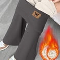 thumbnail image 4 of Womens Fleece Flare Leggings High Waisted Tummy Control Yoga Pants No Front Seam Bootcut Bell Bottoms Workout Activewear, 4 of 7