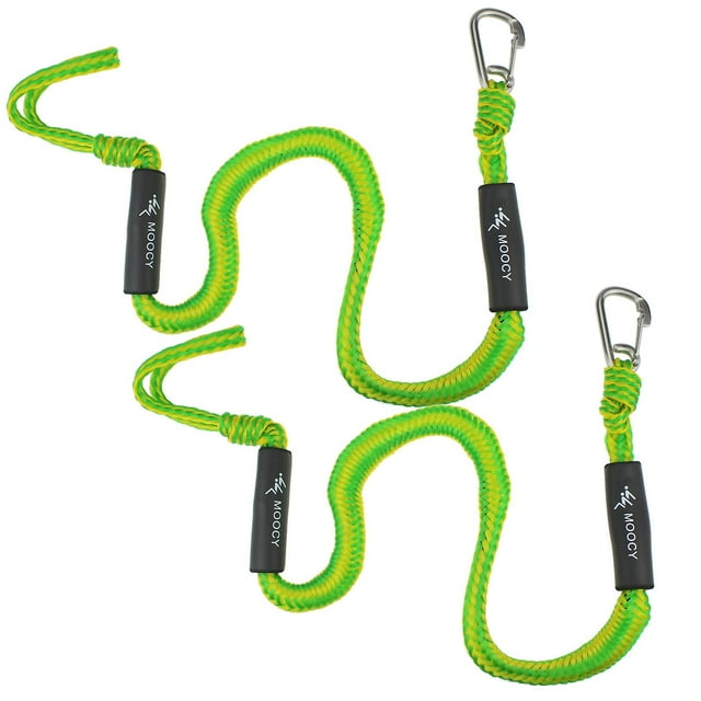 Bote de 2 paquetes Moocy Bungee Dock Line con gancho amarre de cuerda de barco Afortunado Sencillez