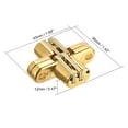 thumbnail image 2 of Uxcell 2pcs Invisible Concealed Cross Hinges Wooden Doors, 43 x36x12mm, Zinc Alloy, 2 of 5
