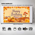thumbnail image 6 of Autumn Leaves Happy Birthday Pumpkins Sunflowers Harvest Banner for Celebration Outdoor Decoration Thanksgiving, 6 of 8