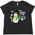 thumbnail image 3 of Inktastic Just Chillin' This Christmas Fun Snowman in Top Hat Women's Plus Size T-Shirt, 3 of 5