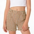 thumbnail image 6 of Casual Kids Shorts Girls Ruffle Plaid Shorts Kids Summer Casual Elastic Waisted Comfy Breathable Boxer Shorts with Pockets Khaki 13-14Y, 6 of 8