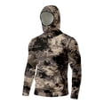 thumbnail image 4 of Mens Hooded Sun Camo Shirt Upf 50+ UV Rash Guard Shirt Long Sleeve Lightweight Sun Protection Cooling Hoodies with Face Cover,Gray L, 4 of 5