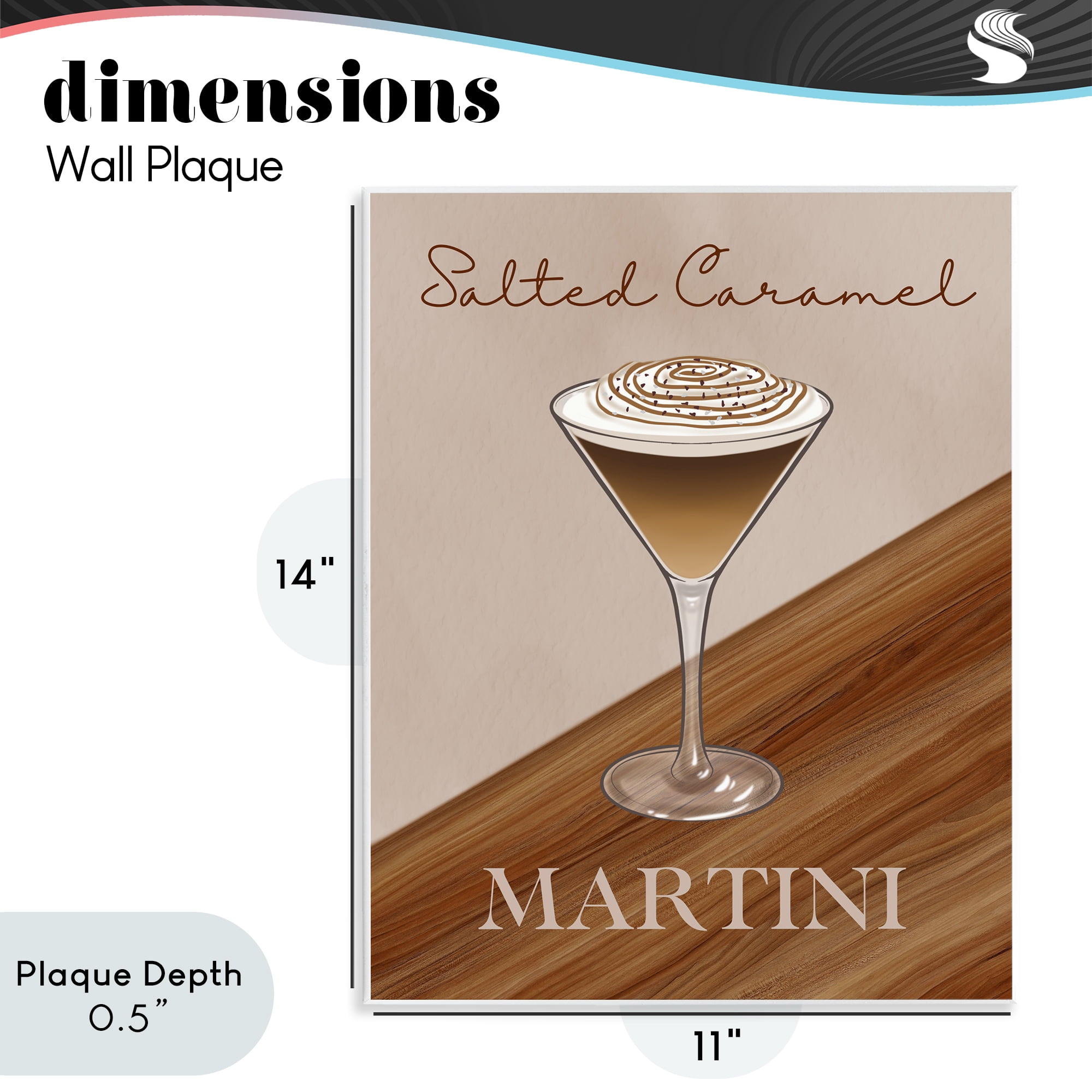 Stupell Industries Salted Caramel Martini Wall Plaque Art, design by Marcus Prime