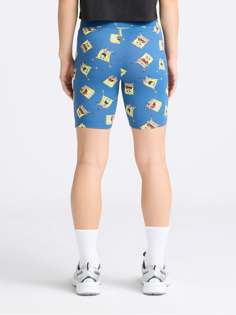 SpongeBob SquarePants Women's Print Bike Shorts, Sizes XXS-XXL
