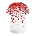 thumbnail image 5 of Valentine's Day Scrub Tops for Women Cute Heart Print Short Sleeve Nurse Working Uniforms Valentine's Day Soft Stretchy Holiday Scrub T Shirts, 5 of 5