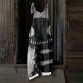thumbnail image 4 of Womens Halloween Linen Jumpsuits Plus Size Sleeveless Floral Print Loose Wide leg Rompers, 4 of 5