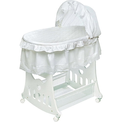 Badger Basket Portable & Cradle with Toy Box Base, White