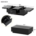 thumbnail image 3 of Modern Coffee Table with Hidden Storage Compartment, Extendable Center Table with Drawers and Sliding Top for Living Room Office, 3 of 14