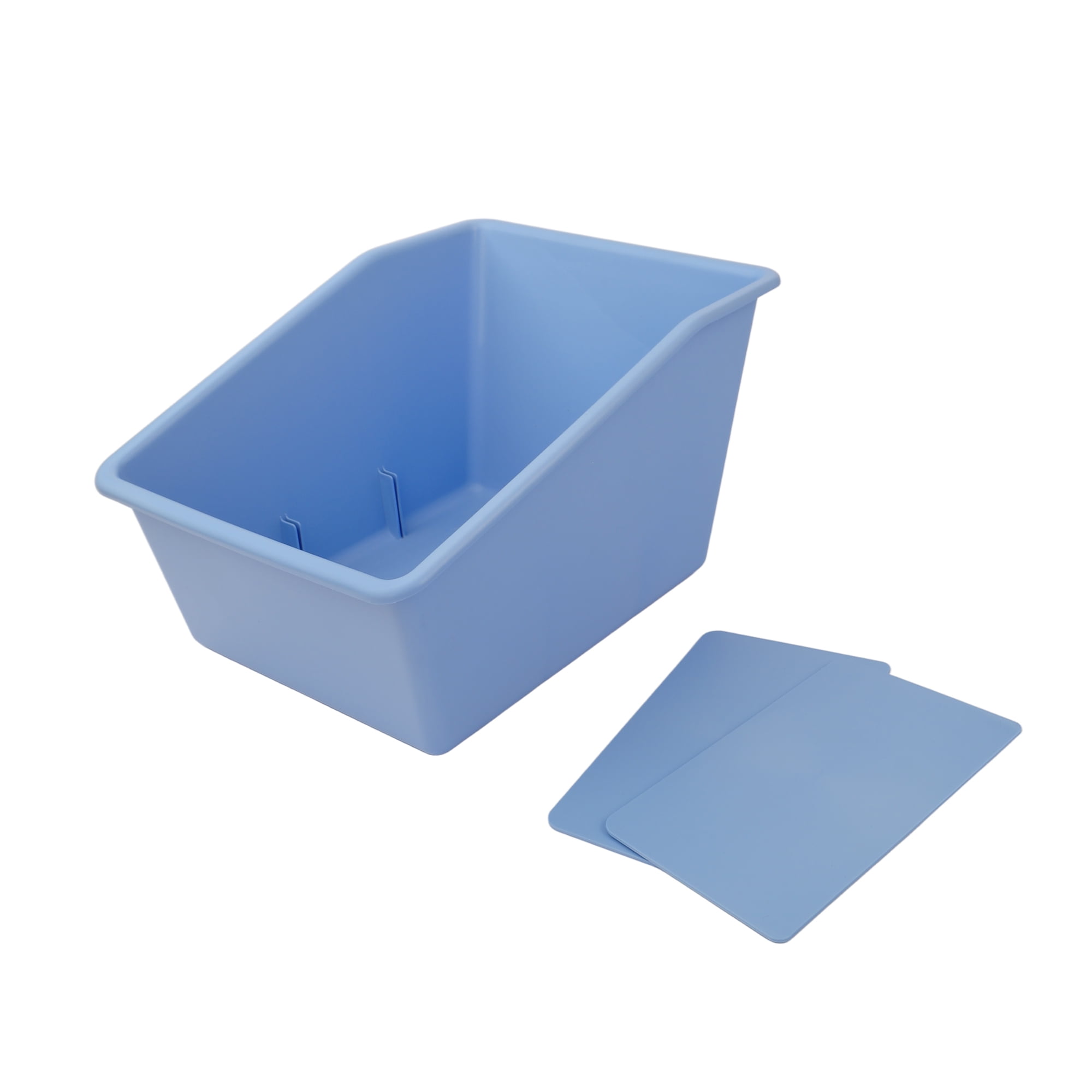 Pen+Gear Blue Plastic Book Bin Desk Organizer and Book Storage