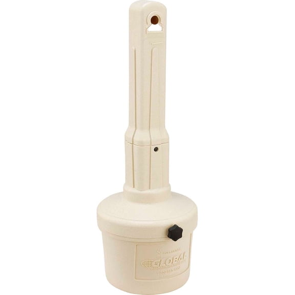 Global Industrial Large Capacity Free Standing Outdoor Ashtray with Round Base, 15" Diameter x 39"H, 5 Gallon Capacity Cigarette Receptacle, Plastic, Beige