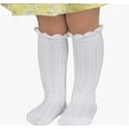 thumbnail image 4 of Baby Girls Knee High Socks Cotton Uniform Socks Tube Ruffled Stockings Newborn Infant Toddler (Pack of 3), 4 of 4