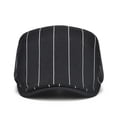 thumbnail image 2 of Gorra plana Gatsby Newsboy a rayas en blanco y negro para hombre, 2 of 4