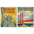 thumbnail image 1 of Retro San Francisco and New York Travel Set; Two 11x14in Poster Print, 1 of 1