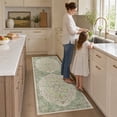 thumbnail image 7 of SIXHOME 2' x 8' Washable Runner Rug, Farmhouse Floral Non-Slip Carpet, Soft Botanical Indoor Rug for Hallway, Bedroom, Bedside, Laundry Room & Kitchen, Vintage Green, 7 of 7