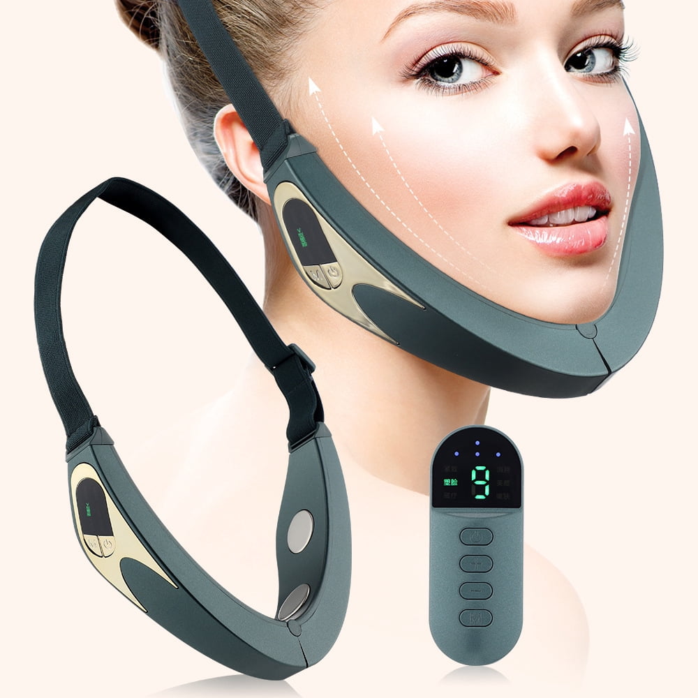 Facial Beauty Device Vibration Face and Neck Lift Massage Red Light Therapy V Face Lifting Device With Heating